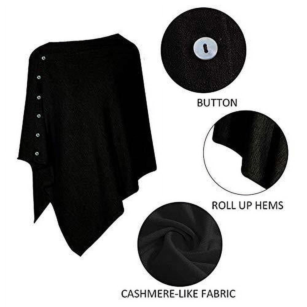 StylesILove Multi-Use Knit Nursing Shawl Poncho Adjustable Buttons for Breastfeeding Protection Nursing Cover Multi-Way Scarf