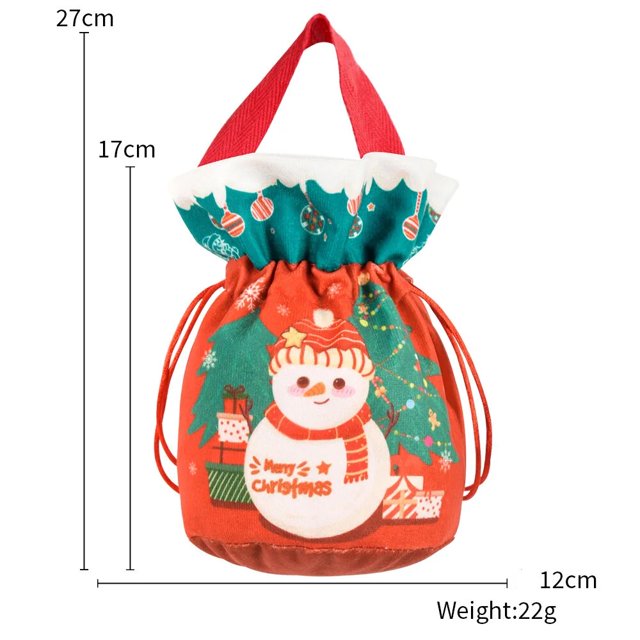 Decoraciones de Feliz Año Nuevo, muñeco de nieve de dibujos animados, Papá Noel, árbol de Navidad, bolsa de regalo de mano, decoraciones de fiesta de Navidad para el hogar