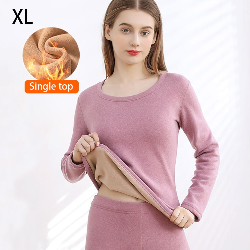 Jumpingount Ropa interior termica para mujer ropa interior termica gruesa para invierno para clima frio elastica parte inferior larga conjuntos de Pijama Purpura Top XL Jumpingount AP013086 14B Walmar...