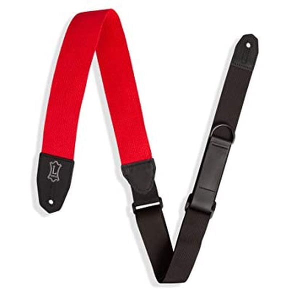 Levy's Leathers Right Height Guitar Strap with RipChord Quick Adjustment Technology; 2" Wide Cotton - Red (MRHC-RED)