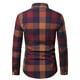 thumbnail image 3 of Blusa y camisa de manga larga con cuello vuelto para hombre, informal, con botones y bolsillos, camisa de manga larga a cuadros, abrigo de lino para hombre, 3 of 7