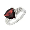 thumbnail image 2 of Sterling Silver with Natural Garnet and White Topaz Trillion Ring for Women, 2 of 4