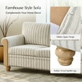 thumbnail image 5 of 81" Wide Farmhouse Sofa with Roll Arms, Striped Linen Fabric for Living Room Apartment, Stripe, 5 of 6