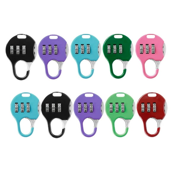 10 Pcs Password Lock Customs Adjustable Code Lock Colorful Combination Lock Travel