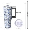 thumbnail image 2 of 40oz Pioneer Flower Floral Print Pattern Insulated Tumbler with Handle, BPA-Free Leak Proof Lid and Straws, Double Wall Vacuum, Hot 12h/Cold 34h, 2 of 6