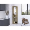thumbnail image 4 of 75" H Corner Mirrored Bar Cabinet with Glass Doors | Display Liquor in Dining Room | Particle Board Construction | Fixes Problem of Storing Glassware, 4 of 4
