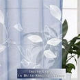 thumbnail image 6 of 2 Pcs Floral Leaf Embroidered Tier Curtain, Rod Pocket Linen Textured Short Curtain, 6 of 6