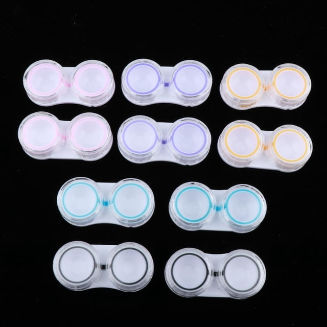 lente de 10pcs que empapa de almacenamiento del atención del caso, portátil del color mezclado Yinane Estuche para lentes de contacto