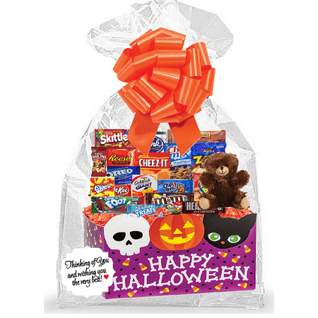 Happy HalloWeen Thinking Of You Cookies, Candy & More Care Package Snack Gift Box Bundle Set - Arrives in 3-4Business