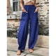 thumbnail image 3 of Pantalones casuales de mujer con bolsillos de color sólido, pantalones elásticos, 3 of 6