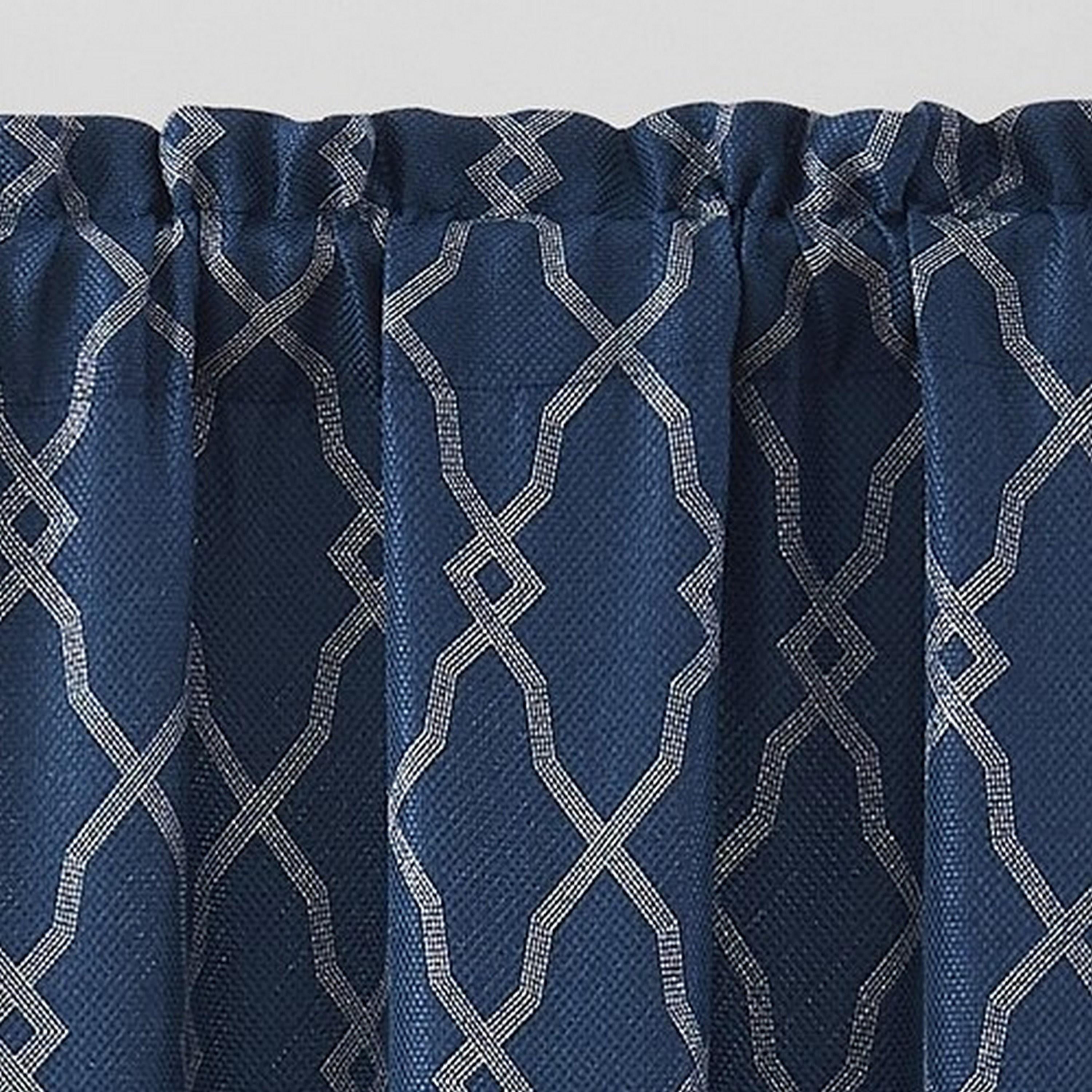VCNY Home Smith Navy Trellis Rod Pocket Blackout Curtain Panel, 52" x 90"