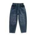 thumbnail image 4 of lnmuld Winter Pants Boys Winter Lined Pants Thickened Warm Trousers for Kids Loose Fit Denim Jeans Casual Comfortable Long Pants Autumn Seasonal Size:5-6 Years, 4 of 5
