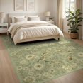 thumbnail image 3 of ODIKA 8'x10' Washable Area Rug Long Songbird Sage Motif Featuring Delicate Leafy Borders Bathroom for Living Room, Under Sectional, Family , Durable, Non-Slip, 3 of 7