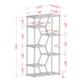 thumbnail image 7 of Marion 6-Shelf Metal Bookcase, White and Chrome, 7 of 7