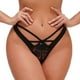 thumbnail image 2 of Gibobby Ropa Interior dama Bragas sexis para mujer, Tanga transparente encaje con cintura en forma V hueca （Negro， XS), 2 of 5
