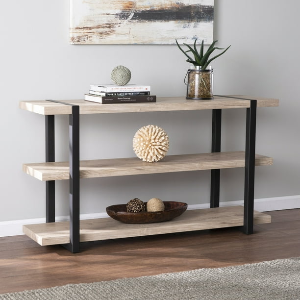Sei Steatle Transitional Console Table W Storage In Natural And Black Finish Com Sei Steatle Transitional Console Table, Transitional Console Table Decor