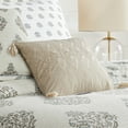 thumbnail image 2 of Levtex Home - Kamira Spa - Decorative Pillow (18x14in.) - Tassel Embroidered - Cream and Taupe, 2 of 3