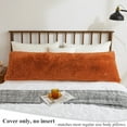 thumbnail image 2 of XeGe Fluffy Faux Fur Body Pillow Cover, Shaggy Plush Long 20x54 Bed Pillow Case with Zipper Closure, Soft Decorative Furry Fuzzy Body Pillowcase, 20" x 54", Burnt Orange, 2 of 7