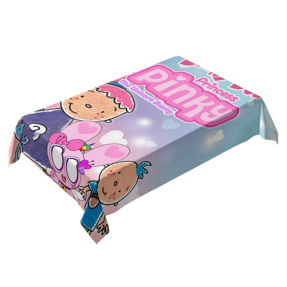 Pinky Dinky Doo-theme square tablecloth has an iconic print, fits most tables, and is easy to care for perfect gifts for fans friends and family60" x 87"（152*220cm）