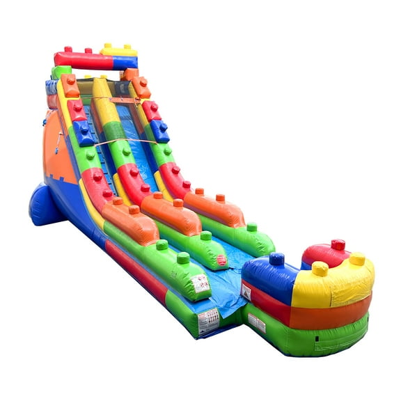 TentandTable Commercial Inflatable Water Slide, Building Block with Blower, 18 ft