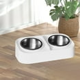 thumbnail image 5 of Btomtd Stainless Steel Elevated Pet Bowls, Non-Slip Pet Food and Water Dishes for Medium Large Dogs and Cats, Tip-Proof Feeding Dog Bowls and Cat Bowls, White, 5 of 6