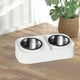 thumbnail image 5 of Juego de cuencos de comida para mascotas de acero inoxidable | Doble Bowl Antideslizante | Alimentador elevado de soporte de cuello | Diseño de boca ancha | 14,17x7,67 pulgadas | Limpieza fácil, 5 of 6