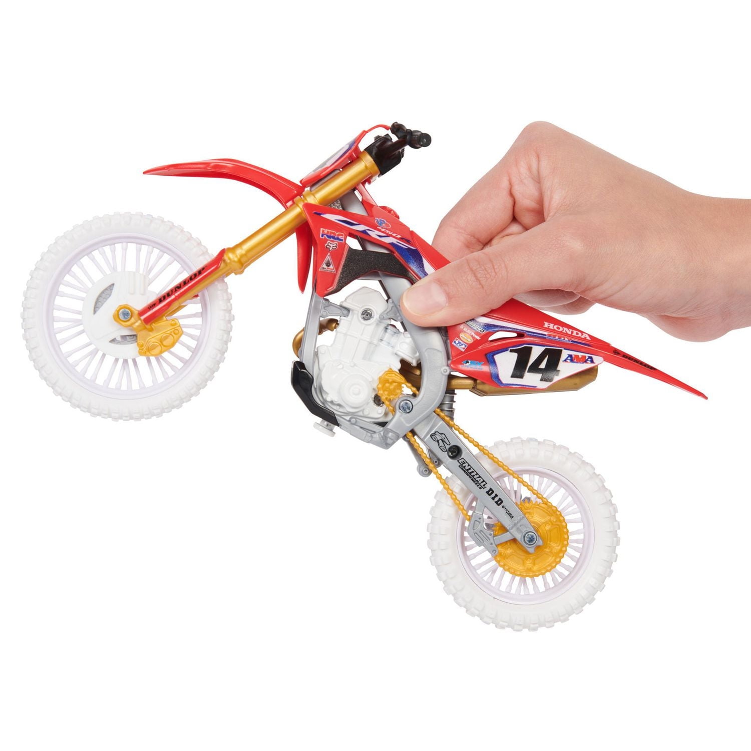 Supercross, Authentic Cole Seely, 1:10 Scale Collector Die-Cast Toy Motorcycle Replica with Race Stand, For Collectors and Kids Age 5 and Up