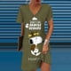 thumbnail image 3 of Vestido informal de verano para mujer, estampado de dibujos animados de Snoopy, cuello en V, manga corta, midi, dibujo teñido anudado, vestido de moda de talla grande, 3 of 4