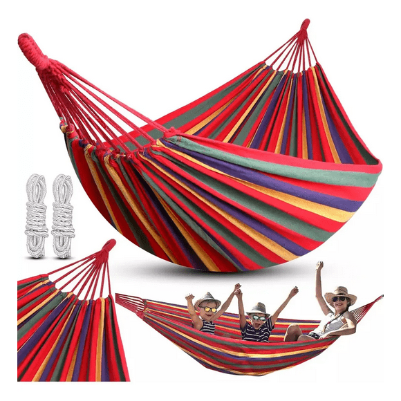 Hamaca 100% Algodón Para Jardín Camping Exterior Xtellar rojo