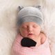 thumbnail image 3 of Gorro y guantes protectores para bebé recién nacido, gorro sin ala, gorro suave y bonito para niño, gorro de punto, gorro para niño de 0 a 6 meses, 3 piezas, 3 of 5