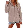thumbnail image 4 of Aihuaihua Zip Up Hoodie Women Oversized 2026 Zip Up Y2K Hoodies Casual Long Sleeve Sweatshirts Fall Spring Track Jackets (Coffee,XL), 4 of 7