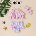 thumbnail image 6 of Esaierr Toddler Baby Girls 3 Piece Swimsuits Bikini Set Bathing Suit With Hairbands Newborn Girls Fish Scale halter Bathing Suit Outfit for 6 months-5 years, 6 of 7