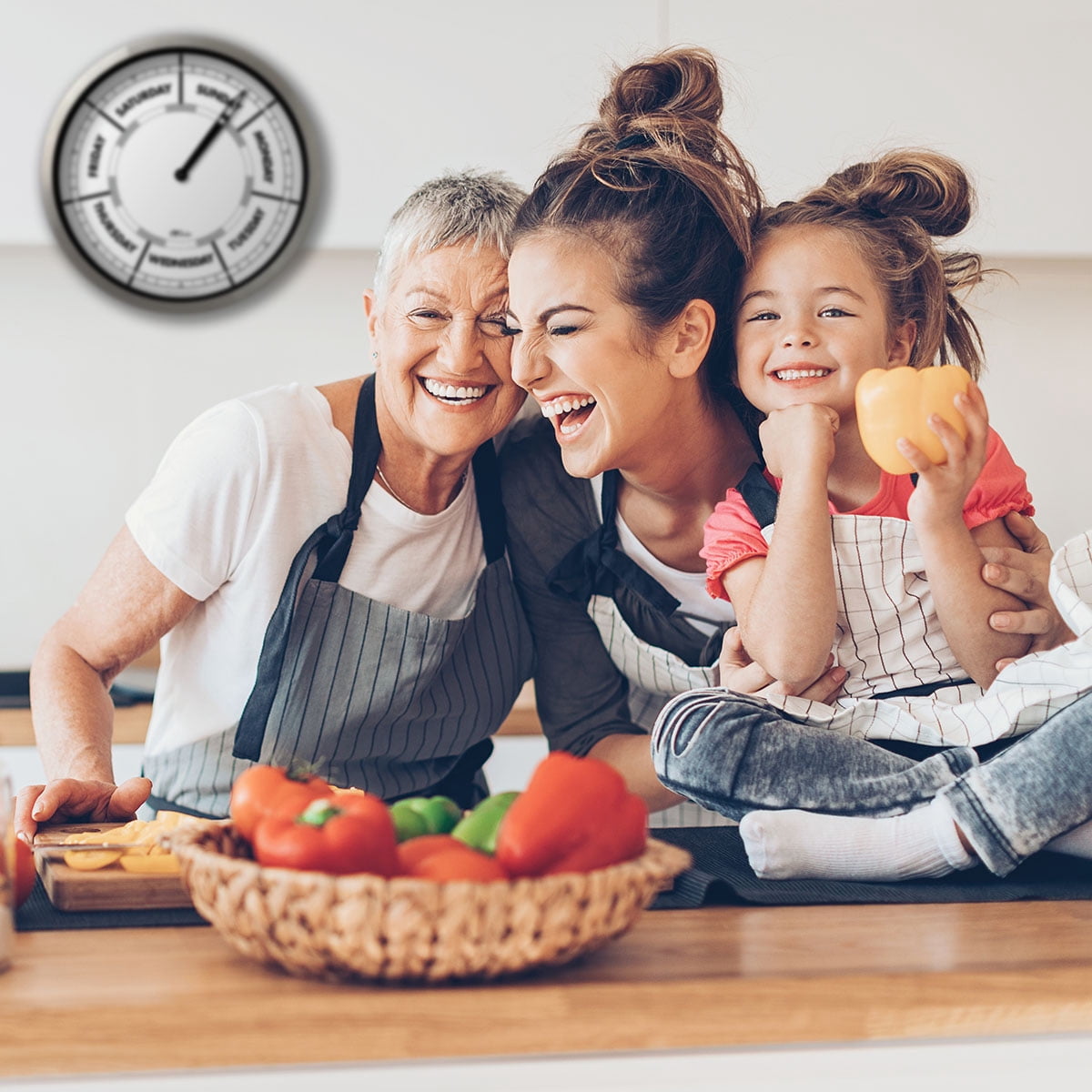 DayClocks Day-of-the-Week Wall Clock with 10" Aluminum Frame