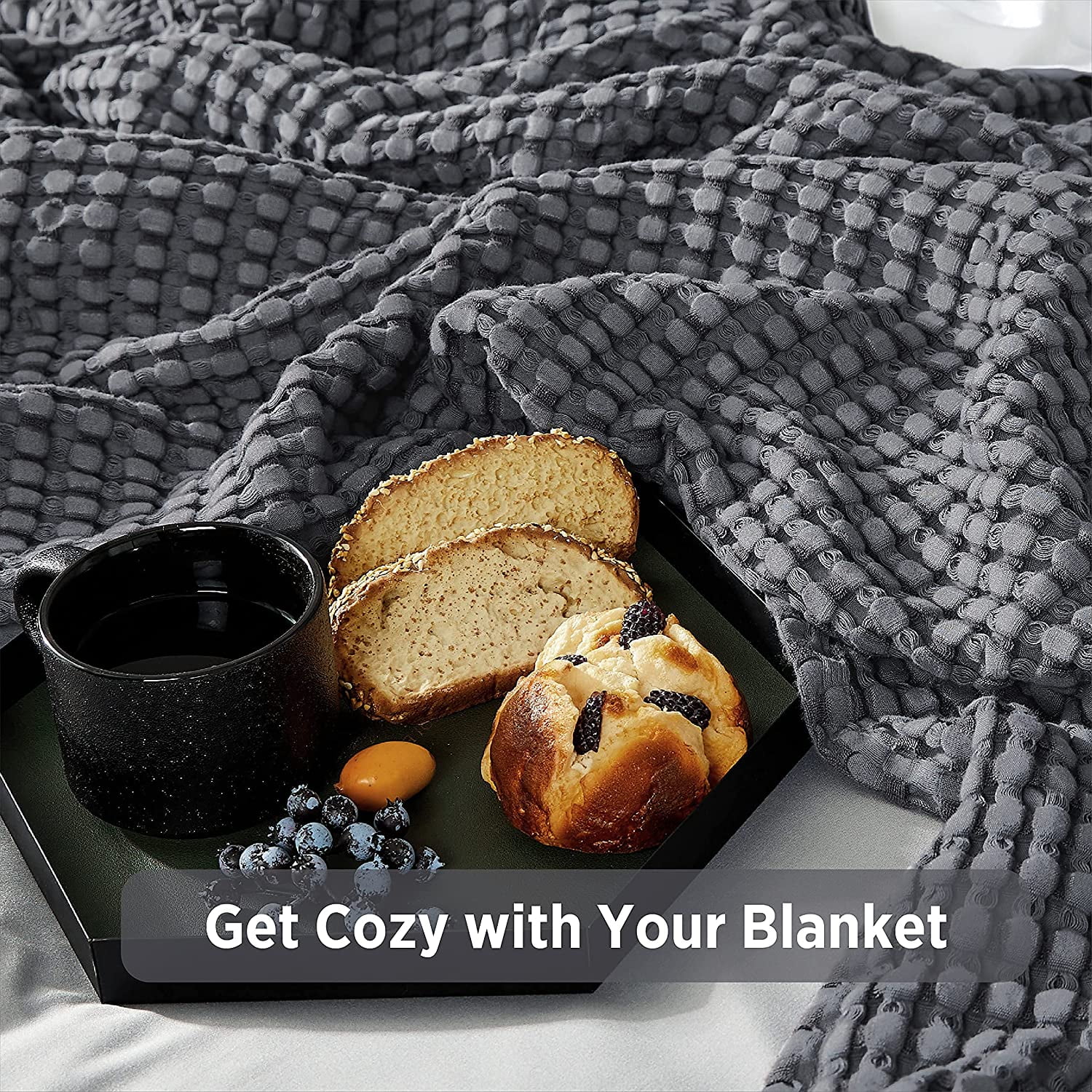 Htooq Waffle Cotton Blanket Bamboo Waffle Weave Throw Blanket For Couch Sofa Soft Decorative Lightweight Blanket For All Seasons 5htooq X6htooq Inc