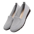 thumbnail image 4 of Rokment Womens Wedge Slip on Penny Loafers Comfortable Walking Shoes Spring Fall Mesh Knit Non Slip Work Flat Casual Low Heels Driving Nursing Sneakers Grey Size 7, 4 of 6