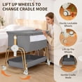thumbnail image 5 of suihuooo 4-in-1 Rocking Baby Bassinet with Wheels and Storage Basket 7 Height Adjustable Mosquito Net for Newborn,Khaki, 5 of 7