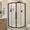 Matte Black, variant on Goodyo Corner Shower Enclosure 36 in.D x 36 in. W x 74 in. H, Neo-Angle Sliding Shower Door in Black with Base White, Clear Tempered Glass 1/4 in Thick