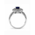 thumbnail image 5 of PalmBeach Jewelry 2.18 TCW Oval-Cut Created Blue Sapphire Halo Ring in Platinum-plated Sterling Silver, 5 of 7