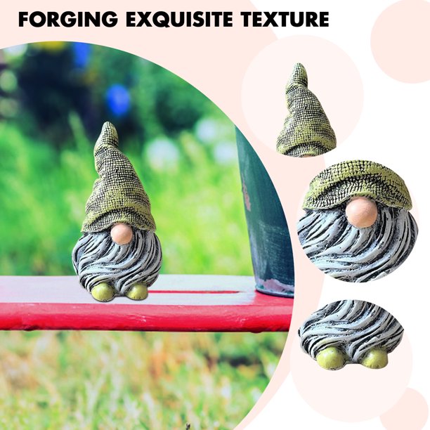 Figura de enano de gnomo, esculturas de arte bonitas, accesorios de paisaje, regalo para amigos y familia Sywqhk Libre de BPA
