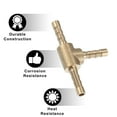 thumbnail image 3 of Unique Bargains 3 Pcs 4mm 0.16" Brass Car Barb Hose Fitting T Shape 3 Way Connector for Joiner Air Water Fuel Gas, 3 of 6