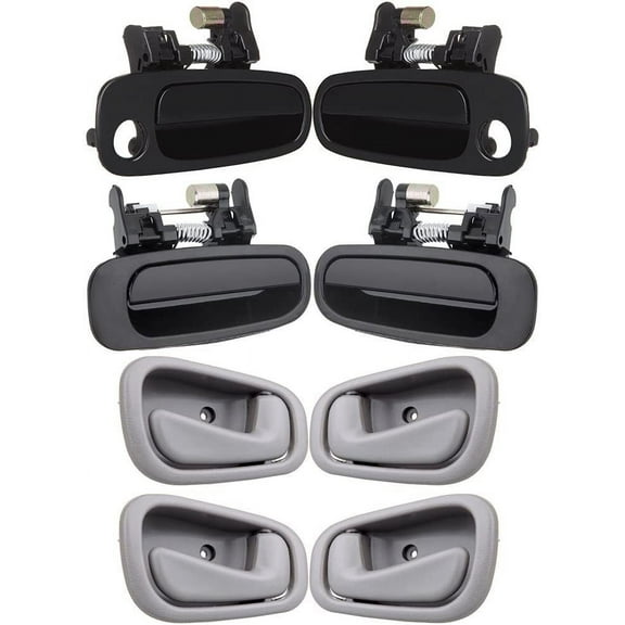 CCIYU Replacemnet Door Handles Exterior interior Front Rear Driver Passenger Side Replacement fit for 1998 1999 2000 2001 2002 for Toyota Corolla(8pcs)