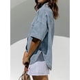 thumbnail image 3 of EMMIOL Women's Oversized Distressed Denim Shirt Long Sleeve Button Down Jean Jacket Fall Casual Outfits 2026, 3 of 7