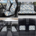 thumbnail image 2 of Yuyamidu Daisy Car Seat Cover Full Set Car Floor Mats Auto Seat Belt Cover Steering Wheel Cover Coasters Gear Shift Cover Auto Decor, 15 PCS, 2 of 6