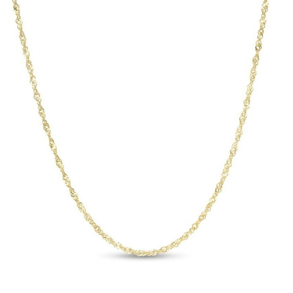 A&M 18k Yellow Gold Plated Sterling Silver 1.4mm Singapore Chain Necklace, 16” to 24”, Women’s, Unisex