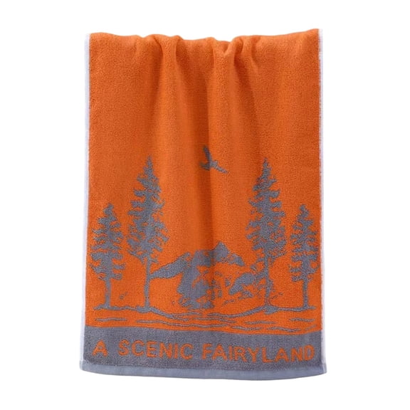 Btomtd Leaf Pattern Hand Towels for Face and Body, Lint Free Fast Drying Bath Towels, Thickened Absorbent Towels for Daily Facial Cleansing, Size 29" x 13.4", Orange-B