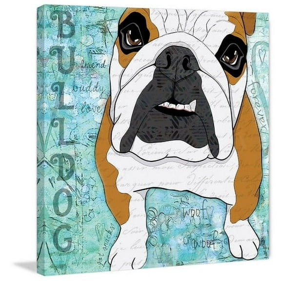 "Pop Art Bulldog" Painting Print on Wrapped Canvas