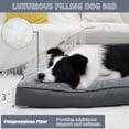 thumbnail image 3 of NUPIDA Cama para perro, impermeable, de lujo, con funda extraíble, lavable, antideslizante, para mascotas, tamaño grande, mediano, jumbo, perros pequeños, 35 x 22 pulgadas, color gris, 3 of 5