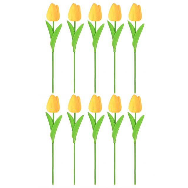 CSChome Artificial Tulip Decoration Artificial Tulip Decoration Realistic Reusable Home Wedding Party Faux Flower Floral Spring Decoration 10Pcs Artificial Tulip Branch with Stem