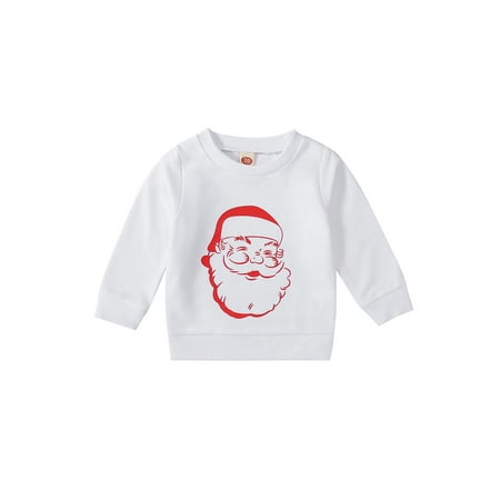 

DuAnyozu Sweatshirts for Newborn Christmas Pullover Long Sleeve Santa Claus Print Tops Xmas Baby Clothes
