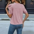 thumbnail image 3 of Suéter de Corta Abullonada para Mujer, Blusas de -Verano 2025, Ropa Informal de Negocios, Blusa de Punto con Cuello Redondo, Talla XL, Rosa, 3 of 4